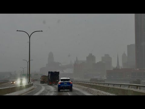 Driving the Buffalo Skyway in Lake Effect Snow 01/16/26