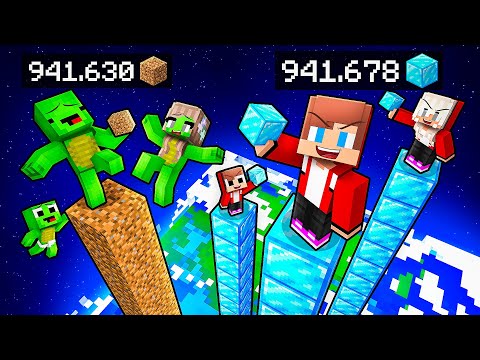 JJ and Mikey: POOR vs RICH Tower Family Battle in Minecraft - Maizen