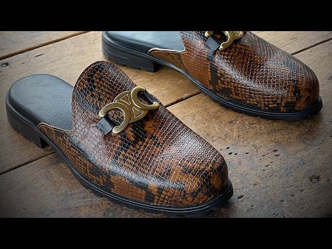 MAKING MULE WITH SNAKE SKIN LEATHER