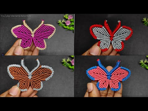DIY Handmade Macrame Butterfly keychain