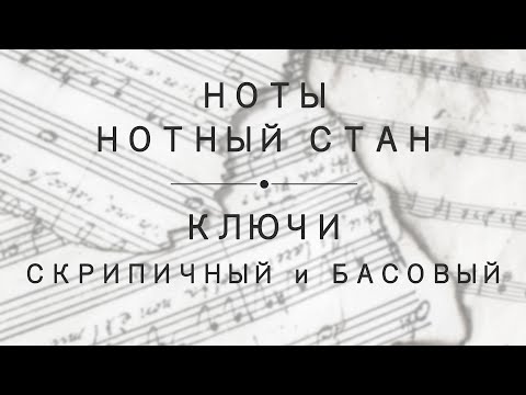 Урок 1: Ноты, нотный стан. Скрипичный и басовый ключи