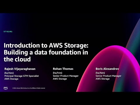 AWS re:Invent 2024 - Introduction to AWS storage: Building a data foundation in the cloud (STG101)
