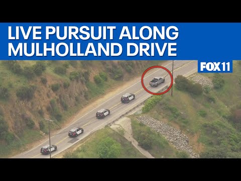 LAPD in pursuit of vehicle near Hollywood