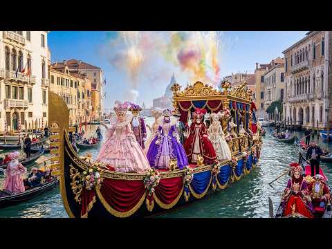 Venice, Italy Carnival 2026 Opening Parade: Grand Canal Water Spectacle & Venetian Masks (Part 2)