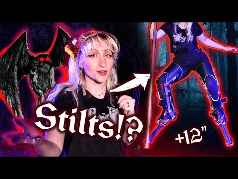 I built MECHANICAL STILTS to be as tall as MOTHMAN 🦇 (DIY digitigrade Stilts)