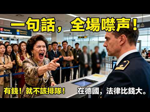 中國大媽在德國機場高喊：「我們有錢，憑什麼要等！」德國官員的回應，讓整個富豪團陷入了長久的沉默…