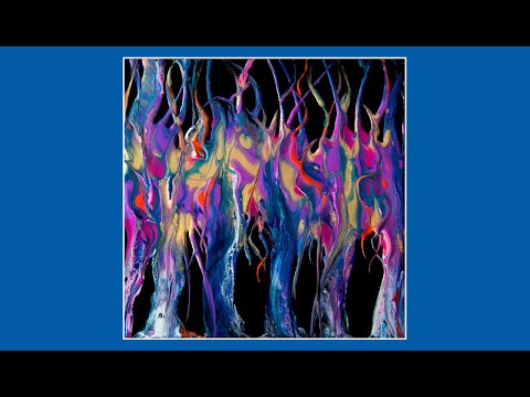 #8265 The Party Trees Swipe Contemporary Art Fluid Acrylics 9.10.2021 intuitive art