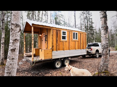 2-Days Camping In My Homemade Cabin on Wheels + Scary Animal Encounter || ASMR