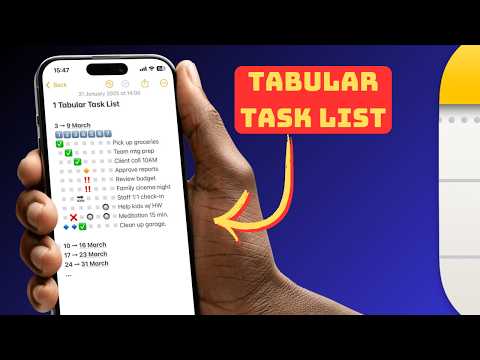 How To Create and Use a Tabular Tasks List in Apple Notes