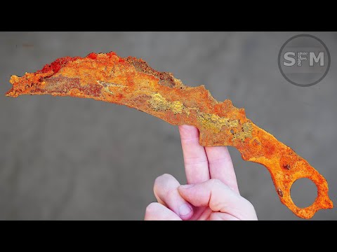Restoration Old Rusty Tactical Karambit Knife