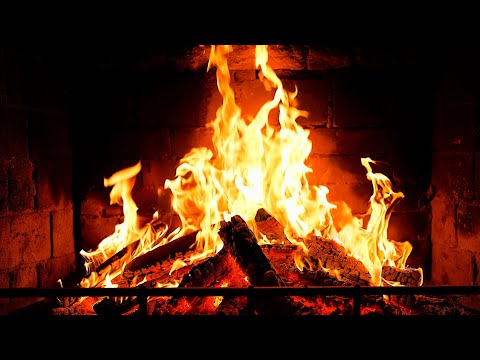 Cozy Fireplace 4K (12 HOURS). Fireplace with Crackling Fire Sounds. Fireplace Ambience