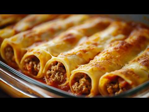Perfektes Abendessen: Cannelloni mit Hackfleisch und Tomatensauce! Schnelles und einfaches Rezept ❗