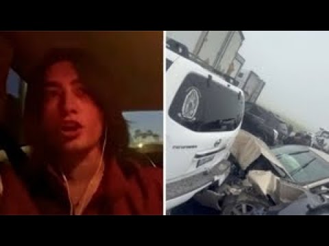 Drivers recount being stuck in 59-vehicle pileup on Highway 99 in Tulare County