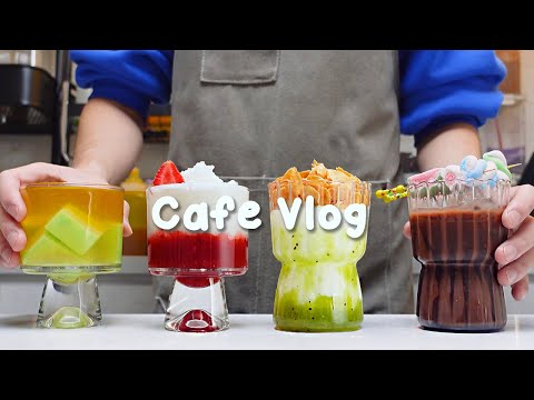 💤눈으로 즐기는 알록달록 음료 ASMR🌈지치고 힘들 땐 음료 ASMR로 힐링해요/카페 브이로그/1 hour/Cafe Vlog/ASMR/Tasty Coffee