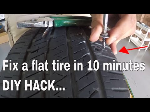 how to plug and repair a flat tyre - DIY screw / nail puncture fix
