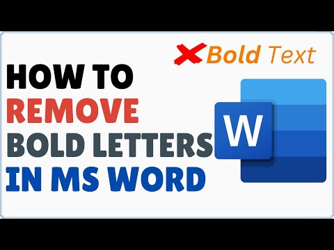 How to Remove Bold Letters in Word | Change Bold Text To Normal In Word