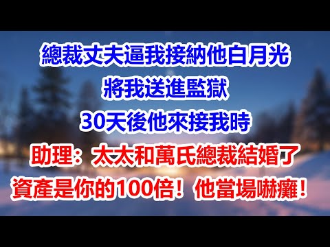 總裁丈夫逼我接納他白月光將我送進監獄，30天後他來接我時，助理：太太和萬氏總裁結婚了，資產是你的100倍！他當場嚇癱！#為人處世#生活經驗#情感故事#故事#小說#戀愛#情感#婚姻