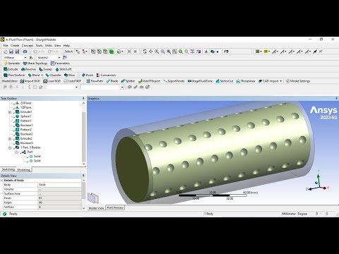 How to design a 3D Dimpled Pipe | ANSYS DesignModeler | ANSYS Fluent Simulation