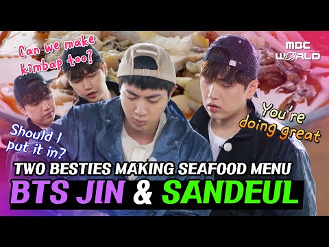 [ENG/JPN] Chef JIN cooking with his hand & Assistant SANDEUL cooking with his mouth #JIN #SANDEUL