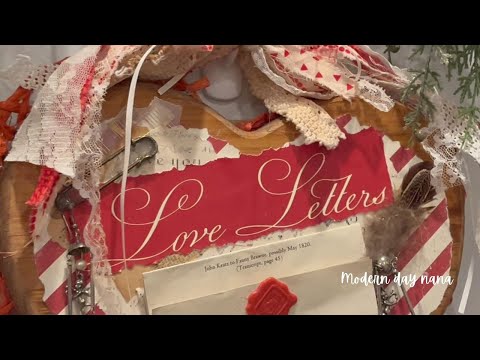 Thrifted Love | Vintage Heart Valentine Door Hanger (Mixed Media)