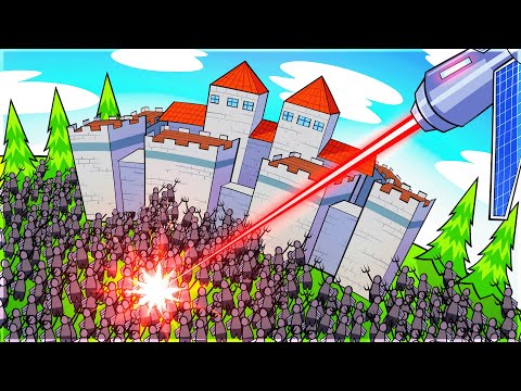 I used an ORBITAL DEATH LASER to win Medieval battles!