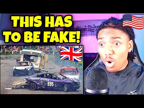 AMERICAN REACTS to British Banger Racing for the First Time!