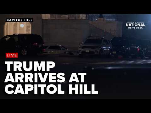 President Donald Trump arrives at the US Capitol ahead of delivering the State of the Union address