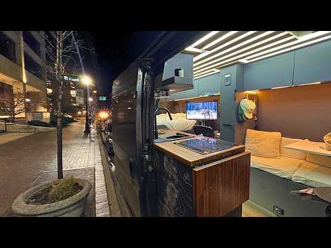 Vanlife STEALTH CAMPING on City Street | Made Baked Potato