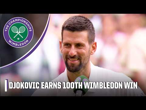 Novak Djokovic is ‘very grateful’ to earn his 100th Wimbledon win after defeating Kecmanovic 👏