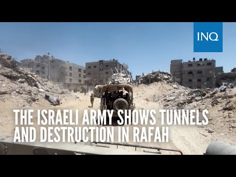 The Israeli army shows tunnels and destruction in Rafah