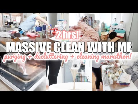 2023 MASSIVE CLEAN WITH ME MARATHON // 2 HRS OF DEEP CLEANING MOTIVATION + DECLUTTERING