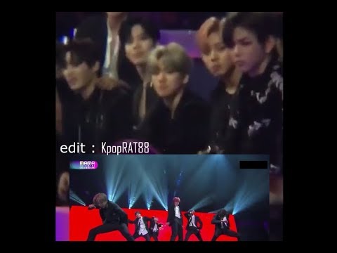 171201 EXO(엑소) Wanna One(워너원) reaction to BTS(방탄소년단) - MIC DROP(Remix Ver) @MAMA