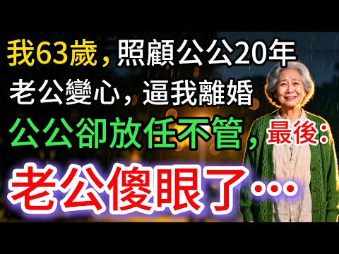 我63歲，照顧公公20年，老公變心要離婚，公公一句話沒說…直到最後，老公傻眼了