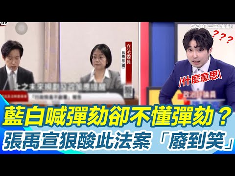 藍白喊彈劾卻不懂彈劾？張禹宣轟國民黨根本「自取其辱」！強調立院無權介入監院 也無彈劾權限！他狠酸此法案「廢到笑」｜【新台灣加油】三立新聞網 SETN.com
