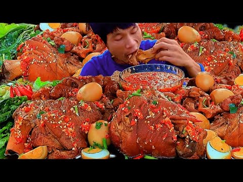MUKBANG 15KG BRAISED PORK LEG WITH SPICY SAUCE 🌶️– RICH FLAVOR, TENDER & ADDICTIVE! 😋🔥
