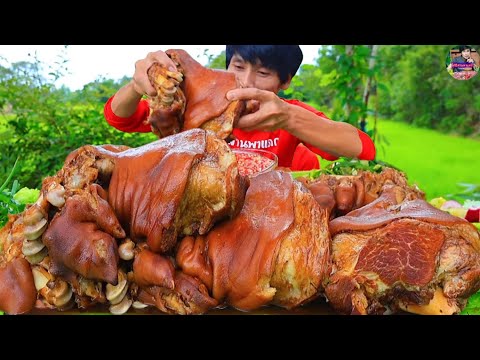 พะโล้ขาหมูจิ้มซีฟู๊ดแกล้มผักดองพริกสดแซ่บคักอีหลีครับพี่น้องMUKBANG EATING SHOW#โก้อีสานพาแดก