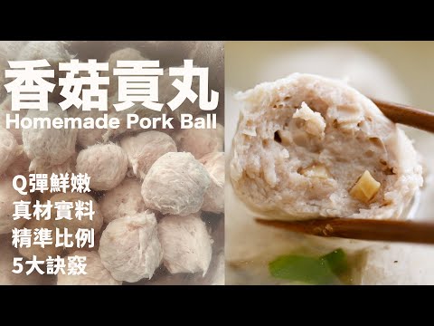 告別添加劑❗️廚師機自制無敵彈牙貢丸 ｜語音旁白No More Additives! Make Super Bouncy Meatballs with Stand Mixer