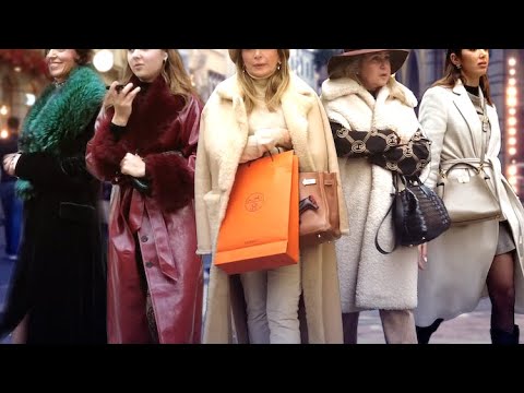 Beautiful Winter Milan Street Fashion🇮🇹Best Style Looks in Italy. Luxury Shopping Walk.