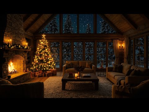 Peaceful Christmas Music for Relaxation 🎄 Relaxing Christmas Ambience 🔥Warm Fireplace & Soft Snow❄️
