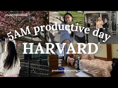 5AM HARVARD FRESHMAN DAY IN MY LIFE 🎀 morning routine, study motivation, productivity