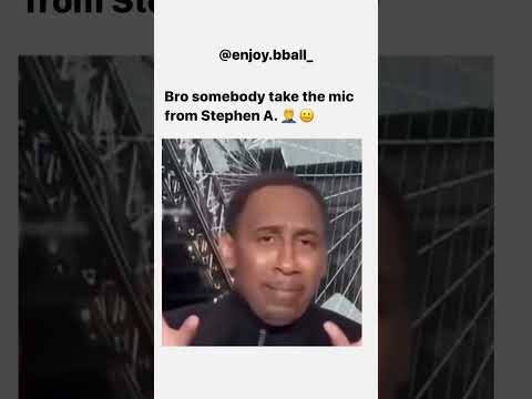 Somebody take the mic away from Stephen A😭😭 #stephenasmith #basketball #joerogan #funny