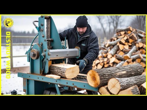 Fastest Automatic Firewood Processing Machine | World's Fastest Wood Cutting Chainsaw #38