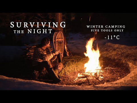 Five Tool Survival - No Shelter, No Food, Limited Water | Winter Bushcraft Camping
