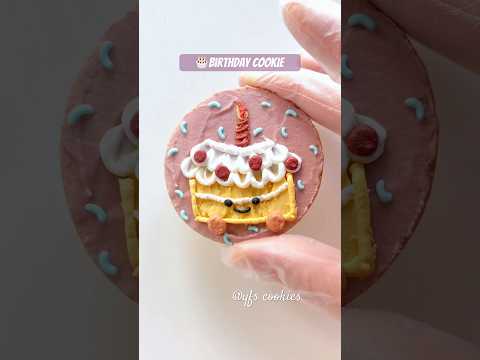 🎂Cute birthday cookie decorating with royal icing #cookiedecorating #birthday #diy #satisfying