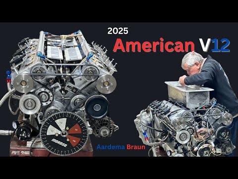 INSANE V12 Sound -  Hand-Built Engine Roars to Life for the First Time - Aardema Braun