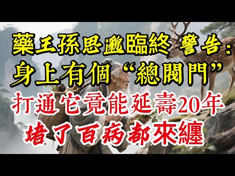 藥王孫思邈臨終警告：身上有個「總閥門」，打通它竟能延壽20年，堵了百病都來纏！|養生|打坐冥想|道家|佛教 |佛學知識|修心修行|禪悟人生 |南無阿彌陀佛|談佛道安