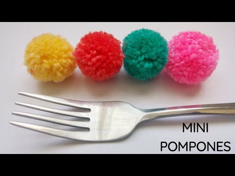 How to make small wool pompoms (mini pompoms with a fork)