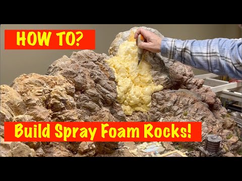 Model Railroad Scenery: Modeling Realistic Rock With Spray Insulation Foam!!!