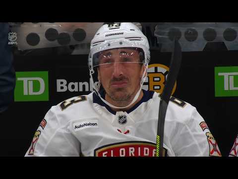Brad Marchand emotional as he watches Bruins' tribute video in his return to Boston | ESPN NHL