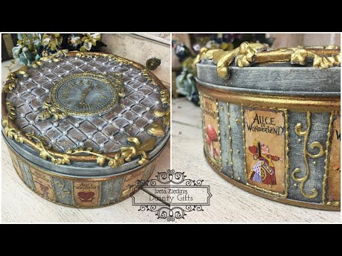 Decoupage on Metal Tin with Printed Papers